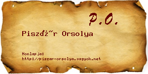 Piszár Orsolya névjegykártya