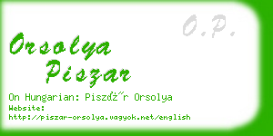 orsolya piszar business card